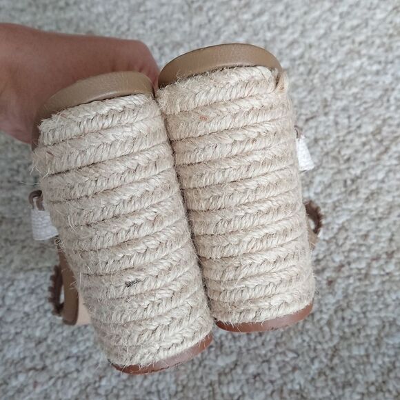 AQUA Almond Toe Woven block Heel Sandals size 36.5 - Picture 11 of 15